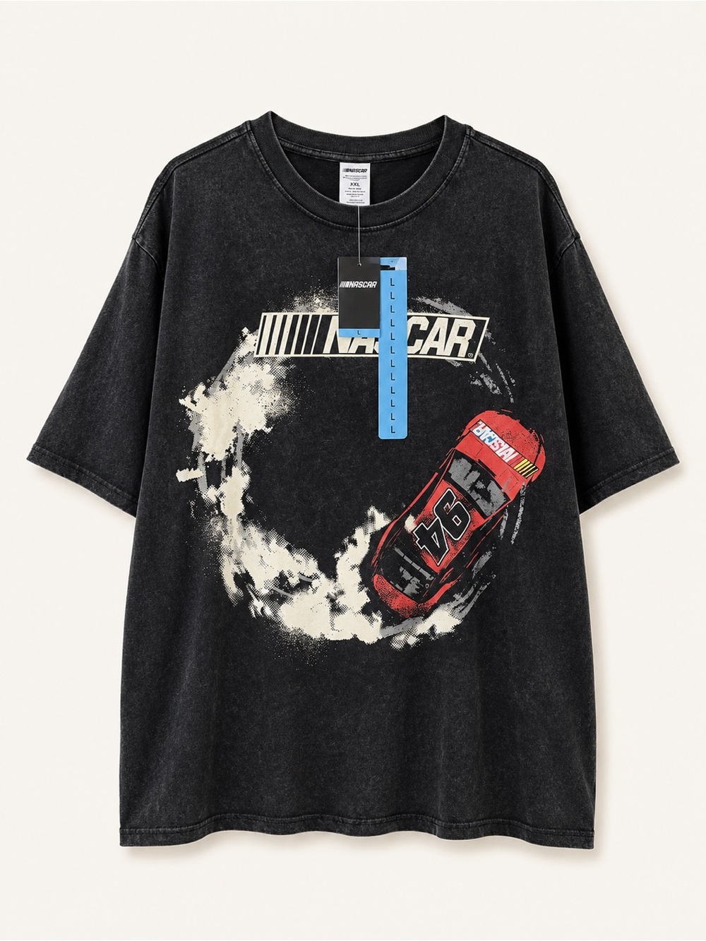 Nascar Black Tee with Red Race Car Graphic